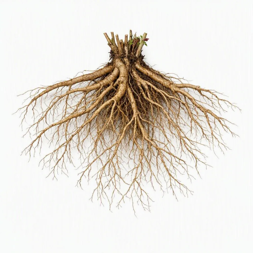 Abelia Root System — botanical anatomy illustration