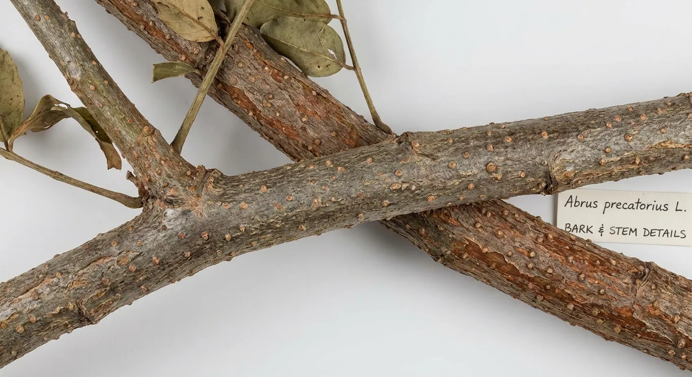 Abrus precatorius Bark & Stem — botanical anatomy illustration