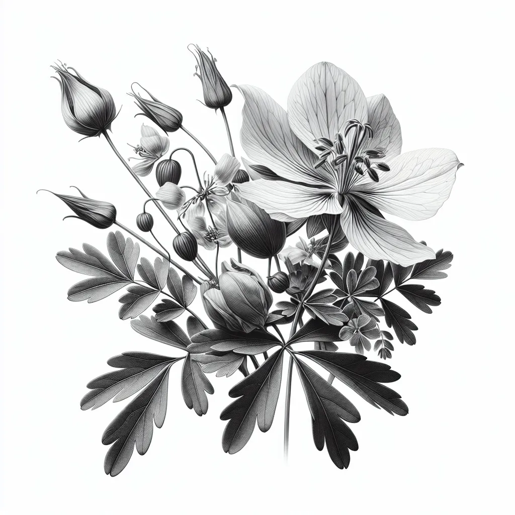Abrus precatorius Flower — botanical anatomy illustration