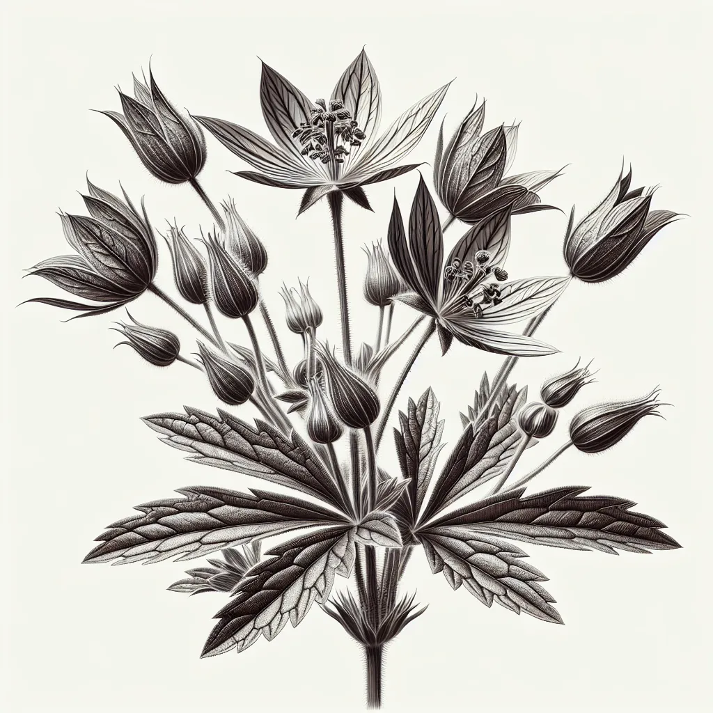Achyranthes aspera Flower — botanical anatomy illustration