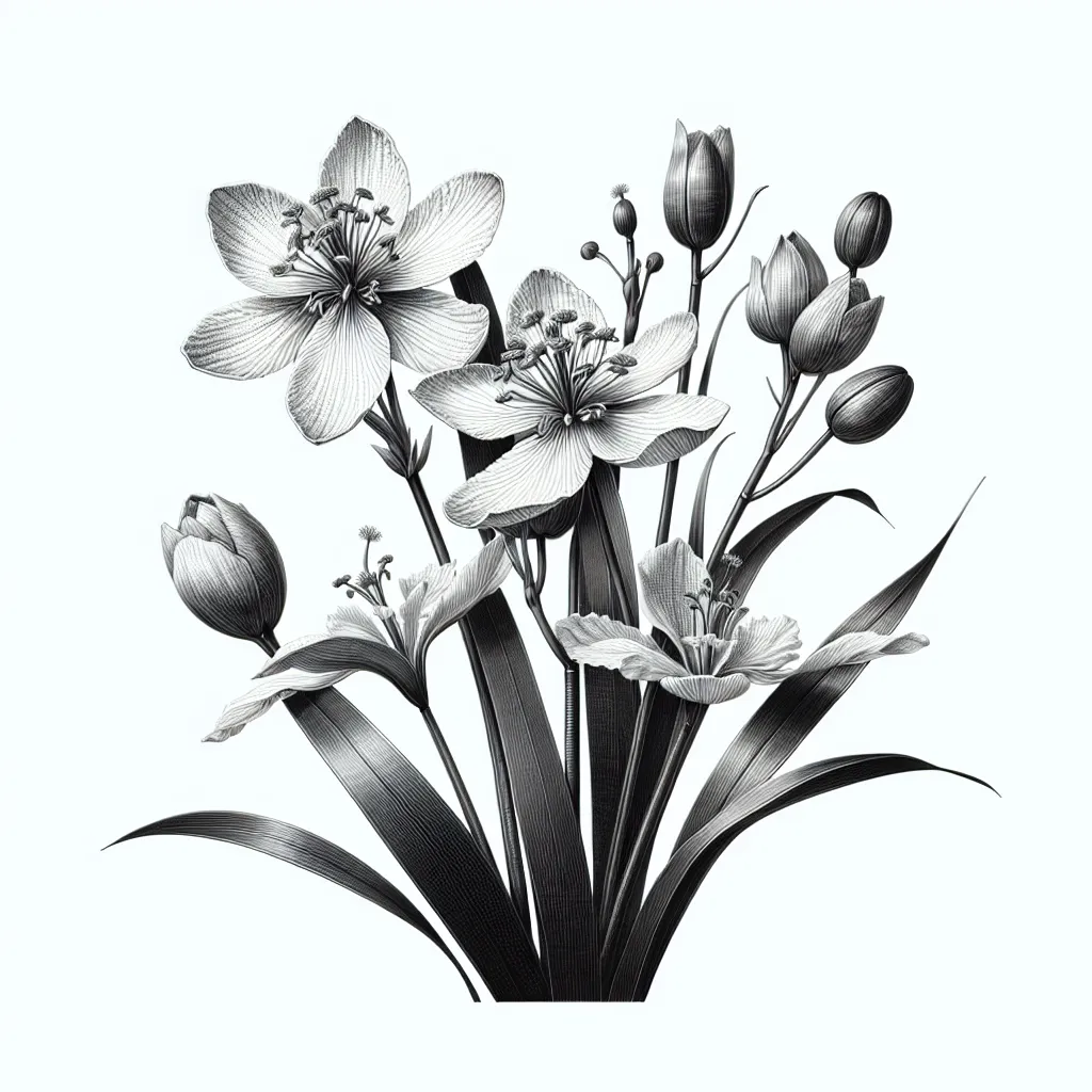 Acorus calamus Flower — botanical anatomy illustration