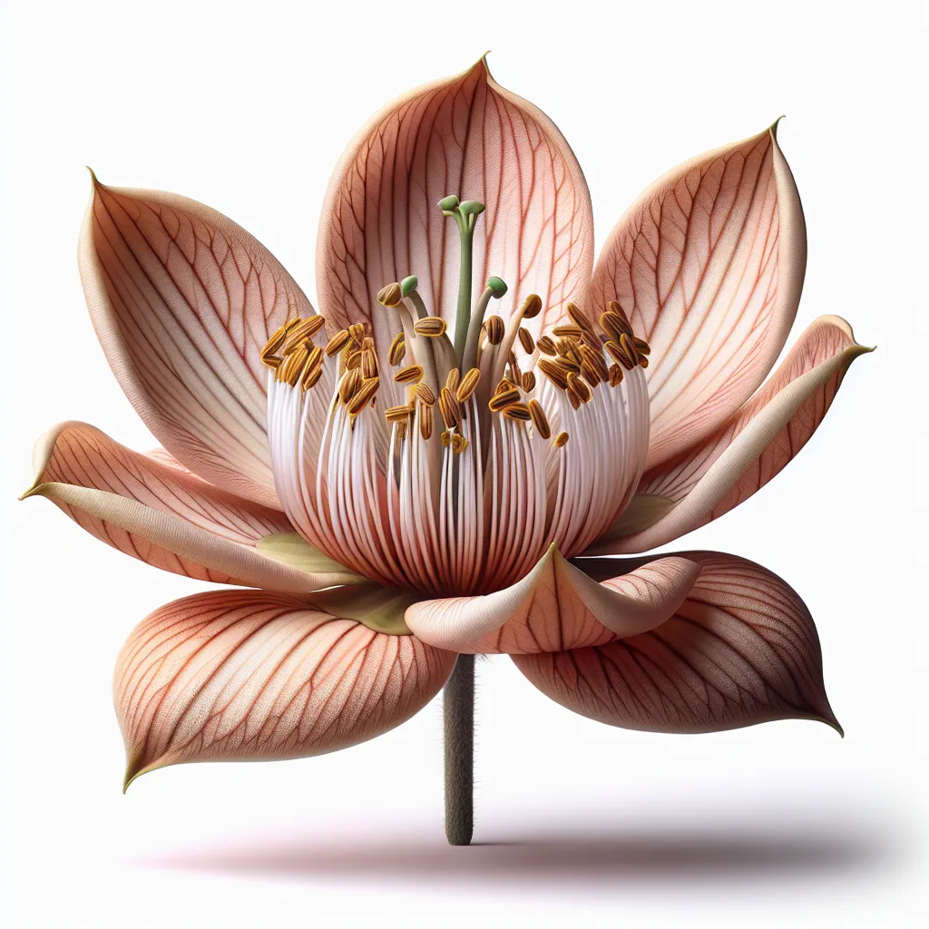 Adansonia digitata Flower — botanical anatomy illustration