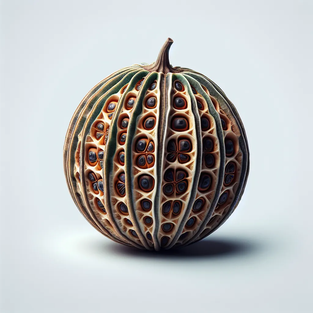 Adansonia digitata Fruit — botanical anatomy illustration