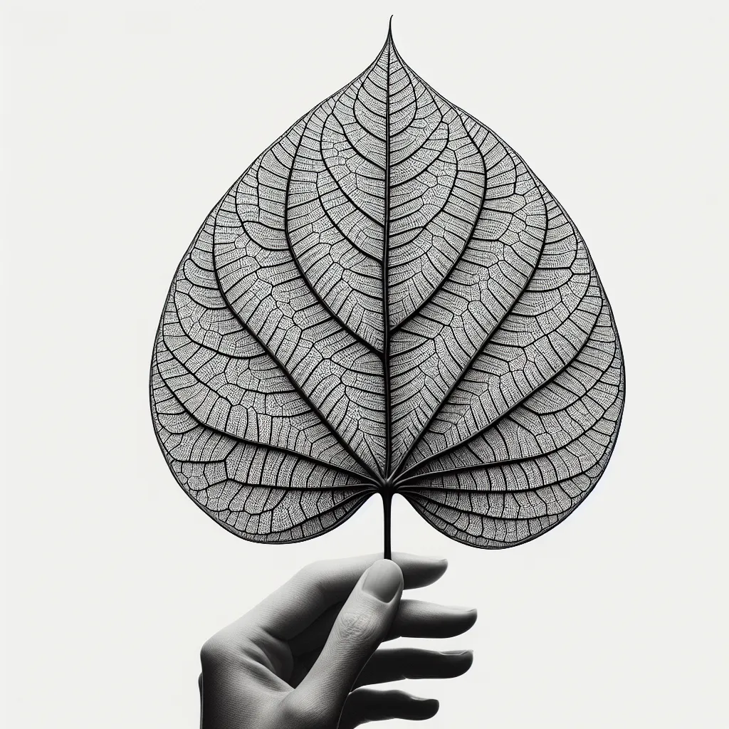 Adansonia digitata Leaf — botanical anatomy illustration