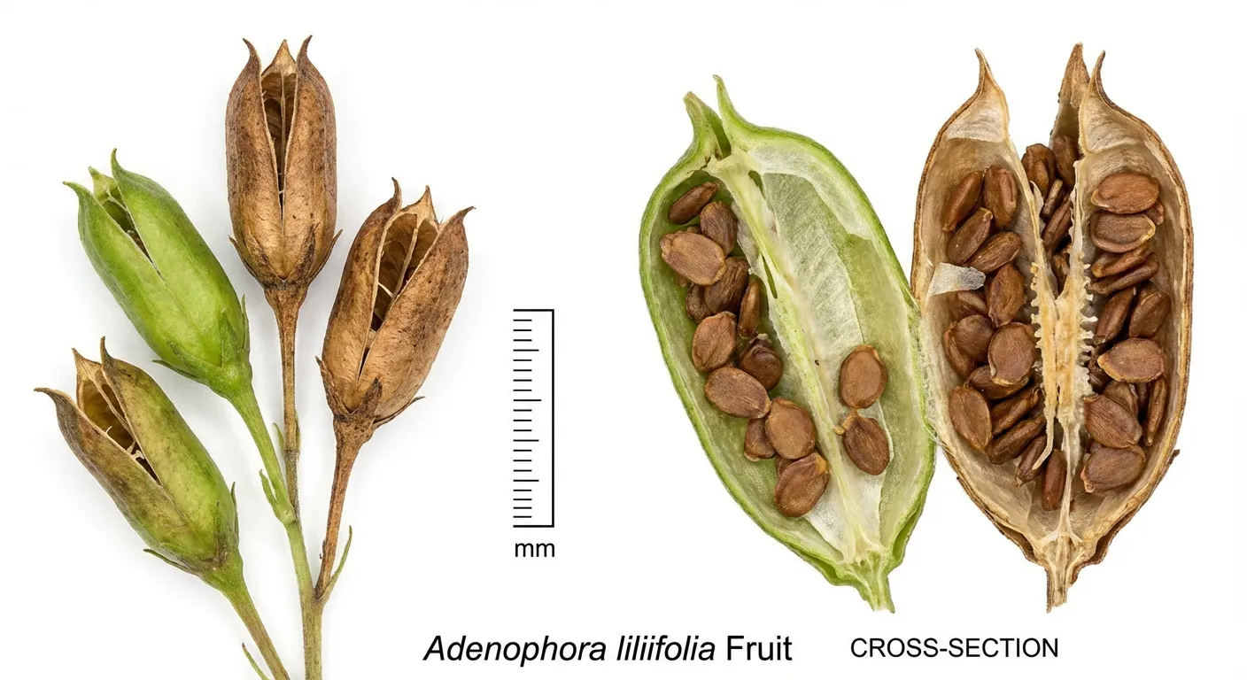 Adenophora Fruit — botanical anatomy illustration