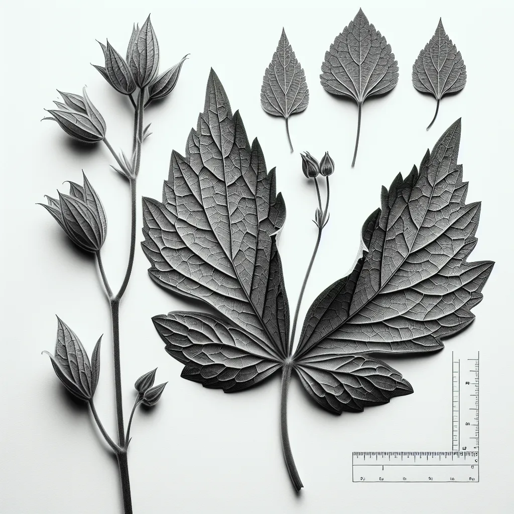 Adenophora Leaf — botanical anatomy illustration