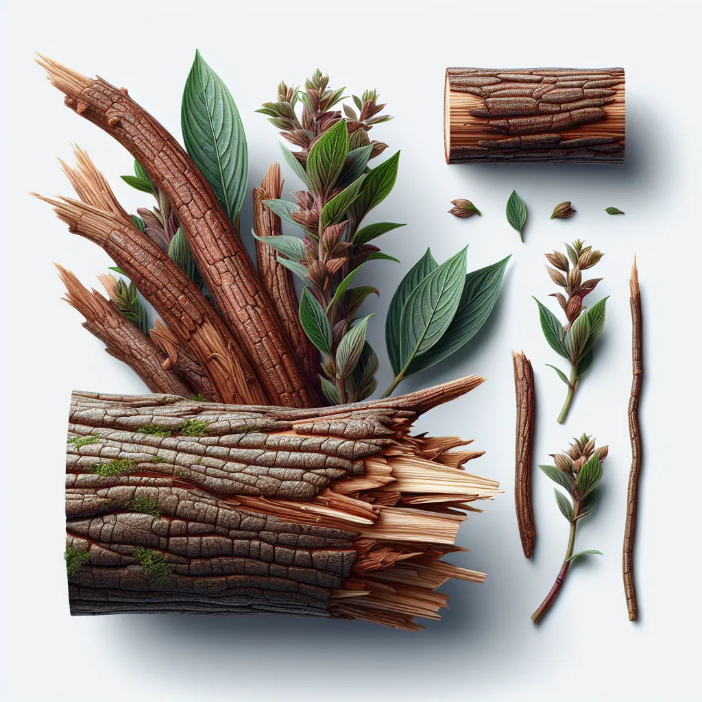 Adhatoda vasica Bark & Stem — botanical anatomy illustration