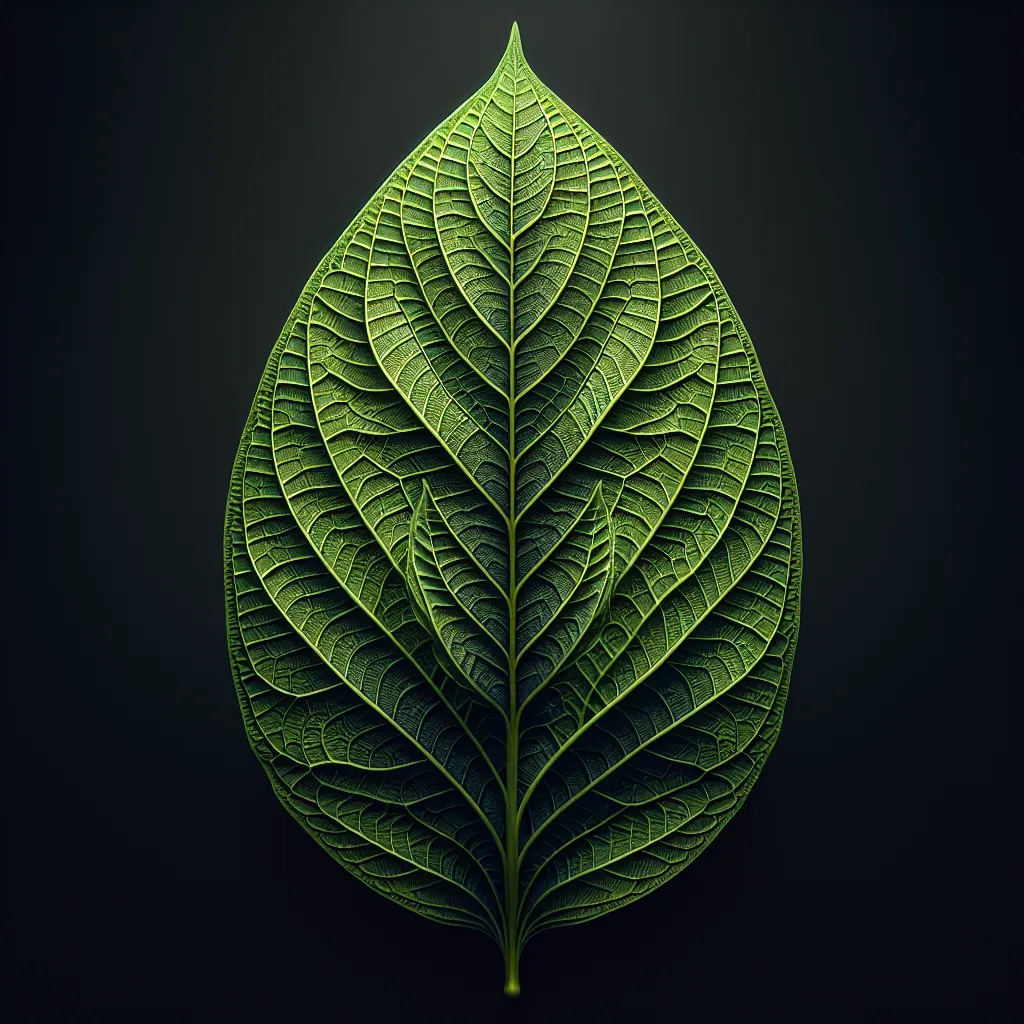 Adhatoda vasica Leaf — botanical anatomy illustration