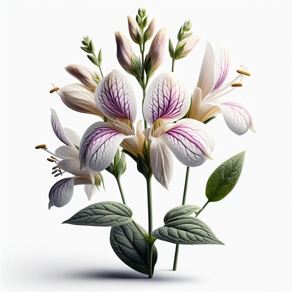 Adhatoda Flower — botanical anatomy illustration