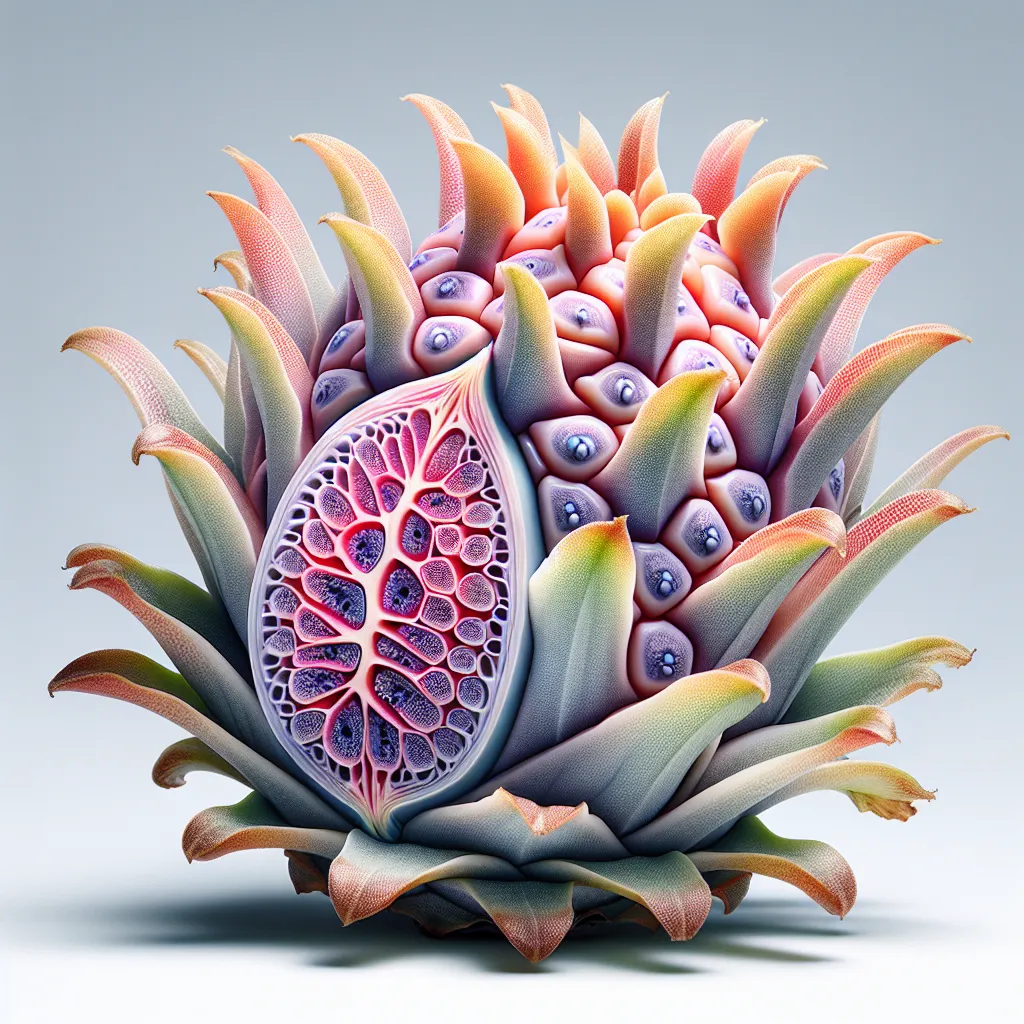 Aechmea Fruit — botanical anatomy illustration