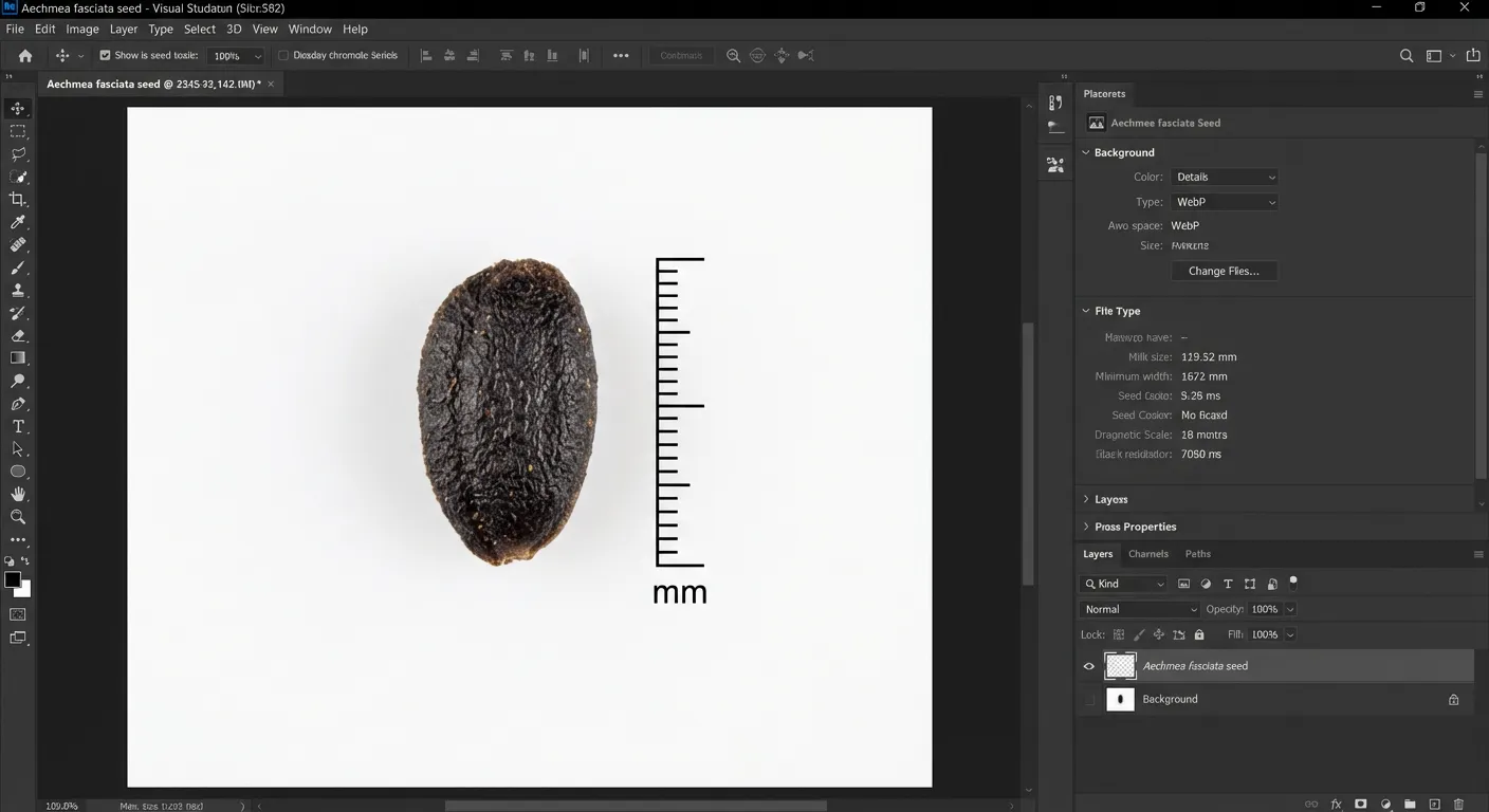 Aechmea Seed — botanical anatomy illustration
