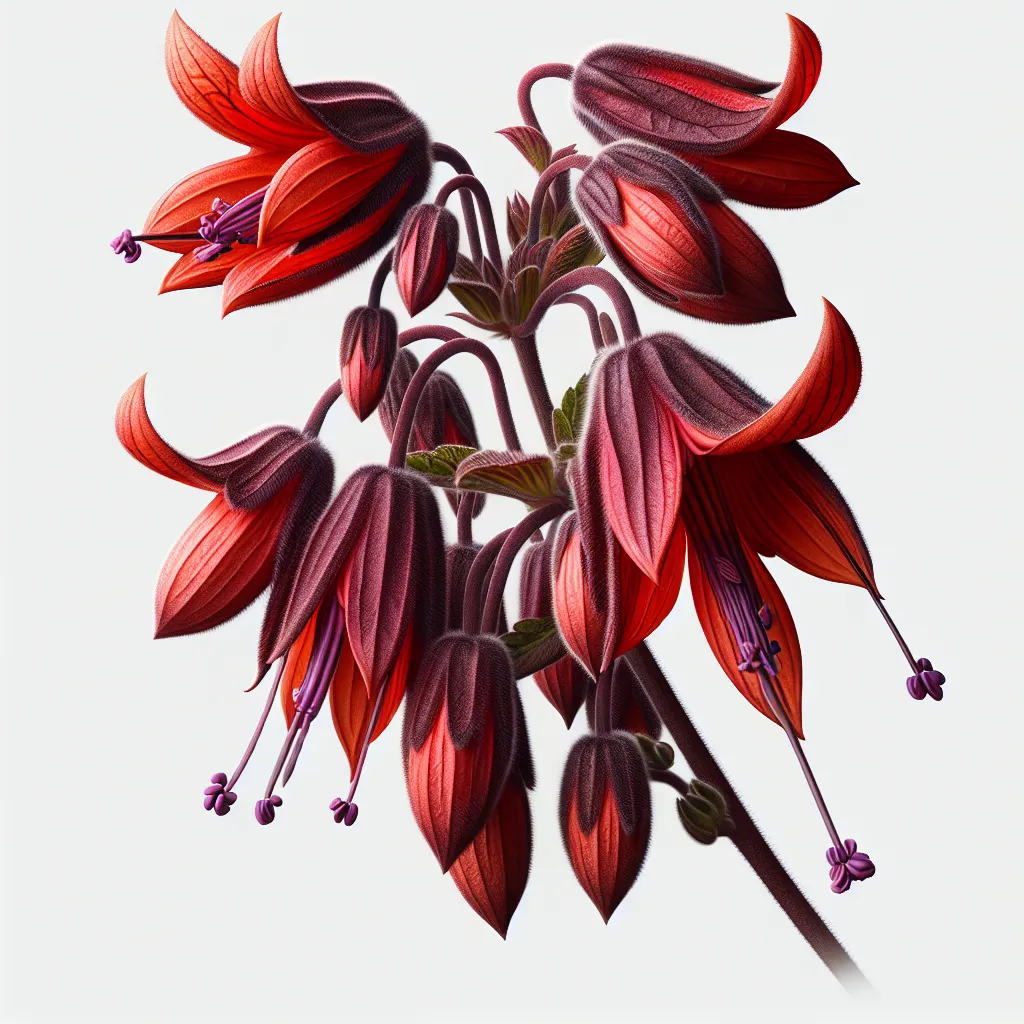 Aeschynanthus Mona Lisa Flower — botanical anatomy illustration