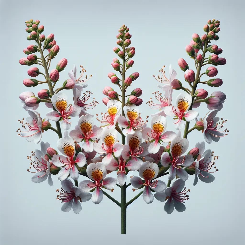 Aesculus Indica Flower — botanical anatomy illustration