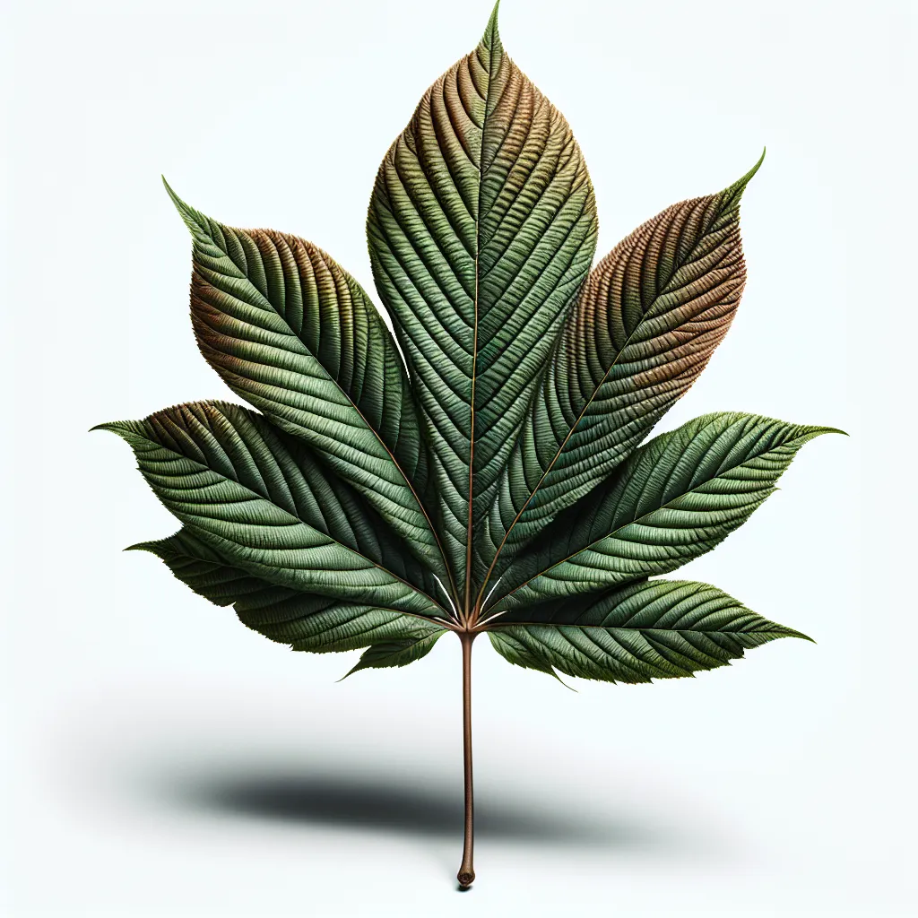 Aesculus Indica Leaf — botanical anatomy illustration