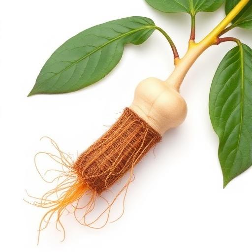 Aparajita (Butterfly Pea) Root System — botanical anatomy illustration