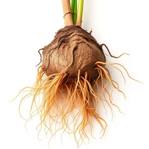 Bhringraj Root System — botanical anatomy illustration