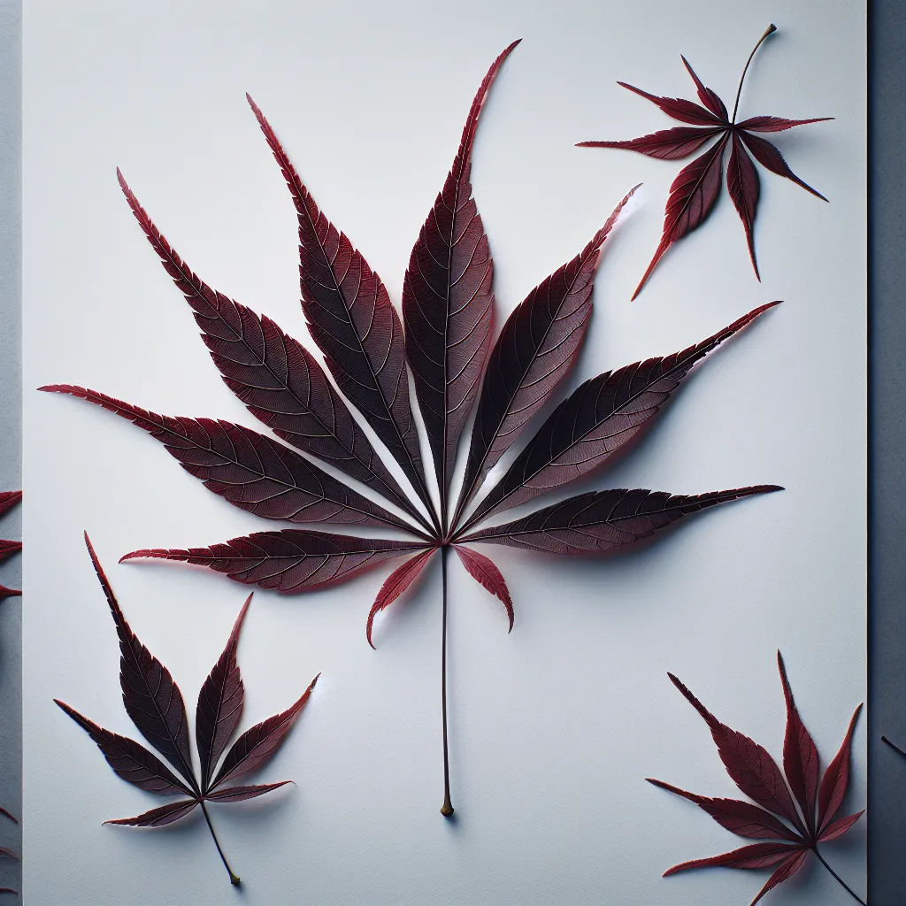 Bloodgood Japanese Maple Leaf — botanical anatomy illustration