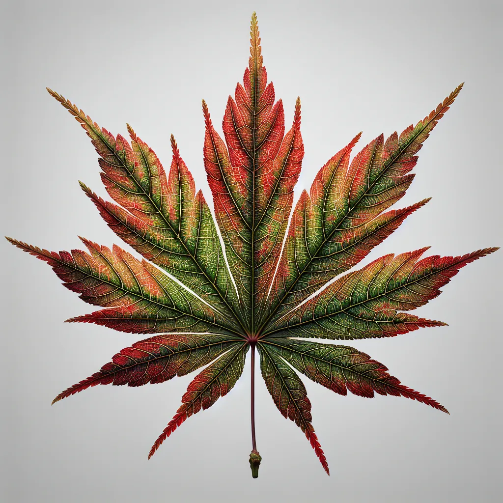 Japanese Maple Leaf — botanical anatomy illustration