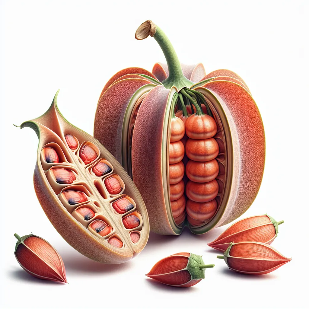 Lipstick Plant Fruit — botanical anatomy illustration