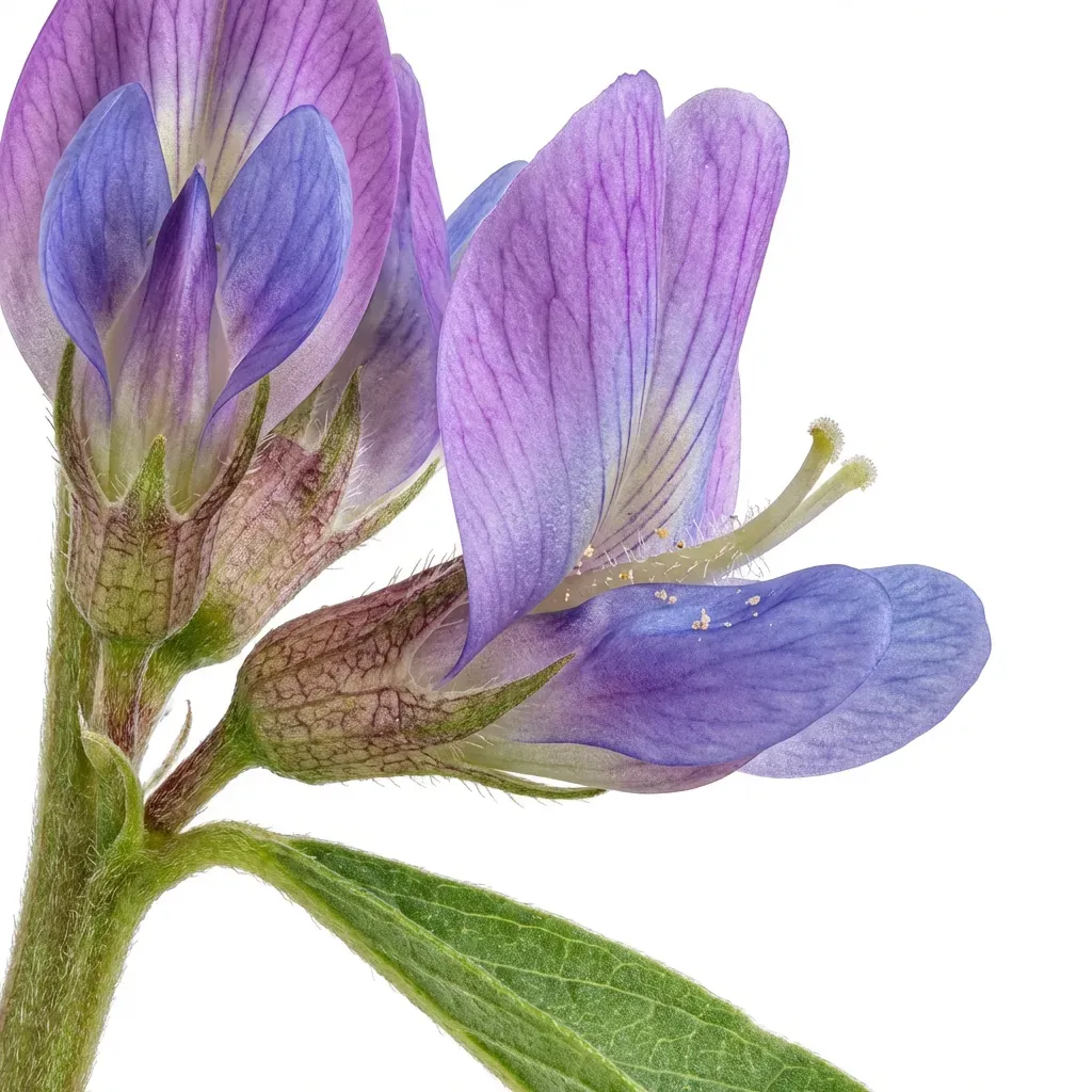 Mulethi (Licorice) Flower — botanical anatomy illustration