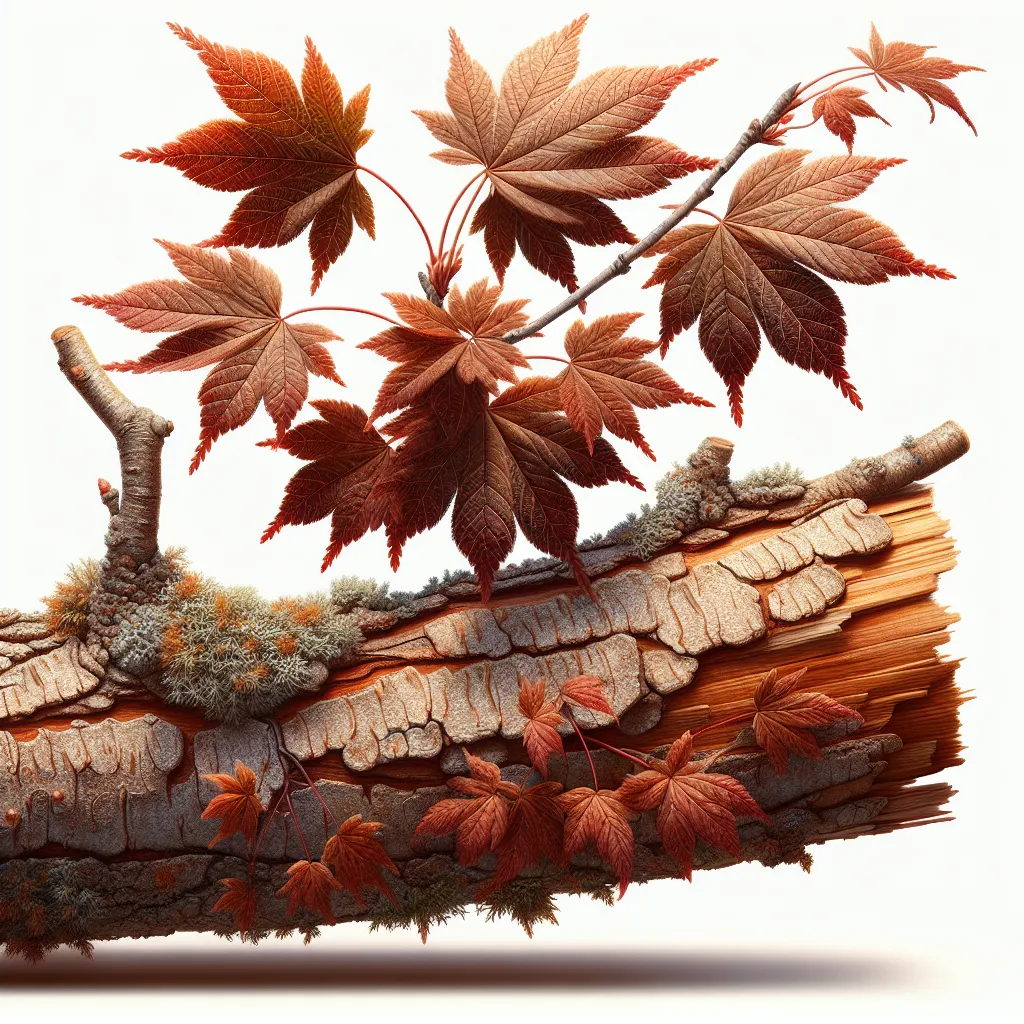 Paperbark Maple Bark & Stem — botanical anatomy illustration