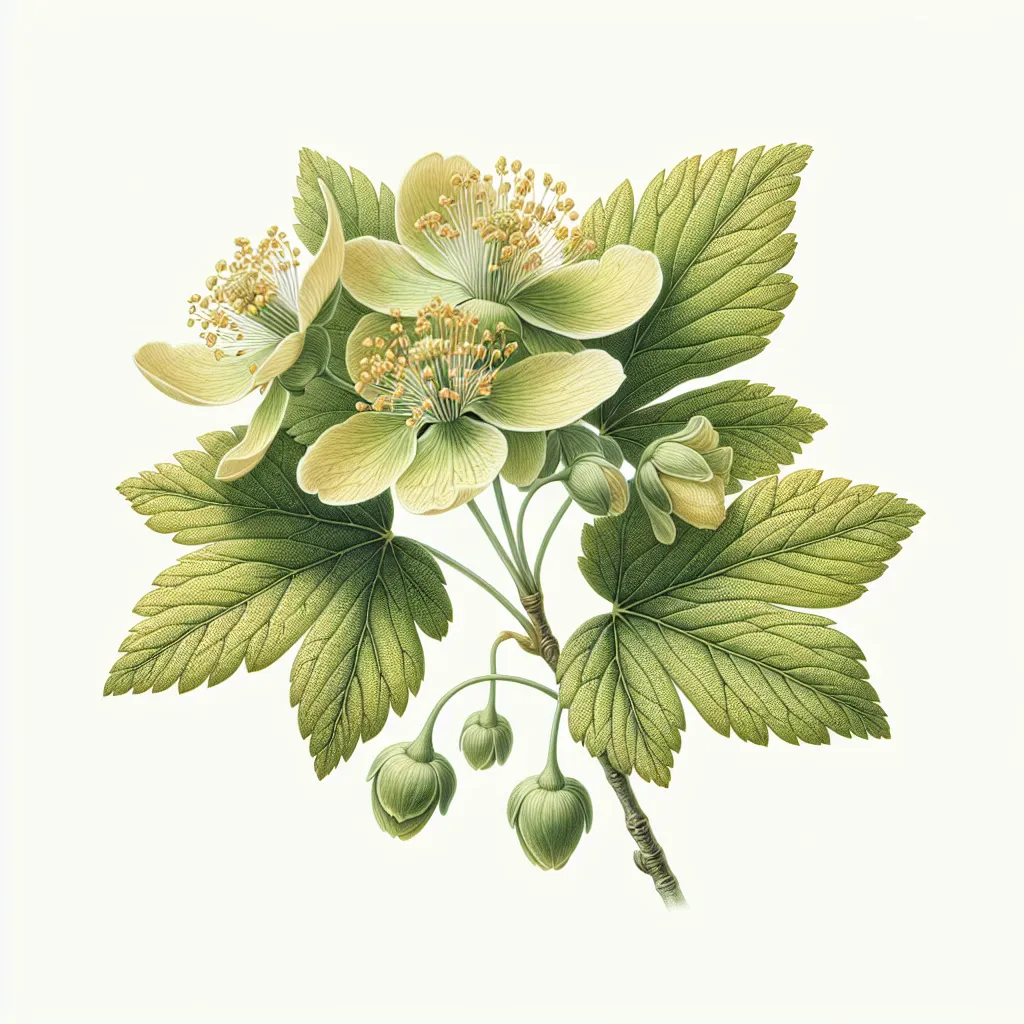 Paperbark Maple Flower — botanical anatomy illustration