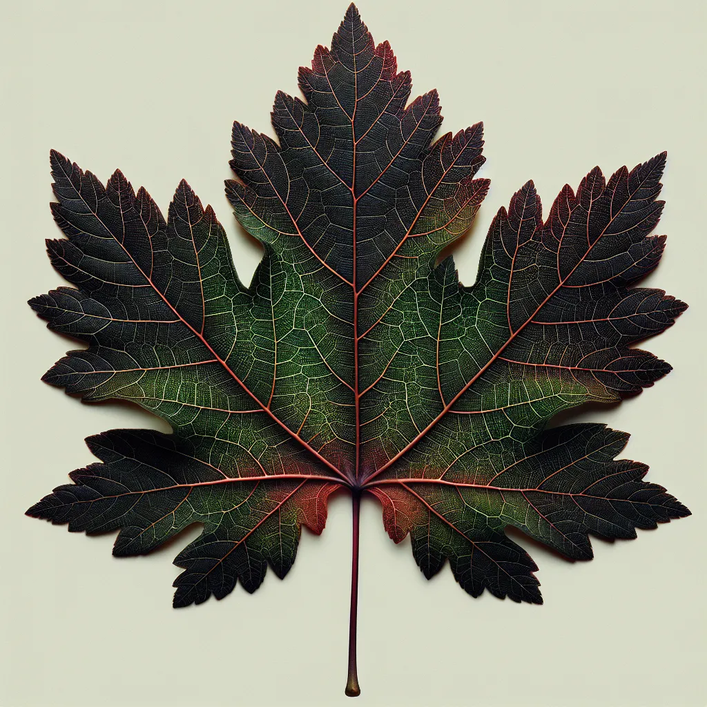 Paperbark Maple Leaf — botanical anatomy illustration