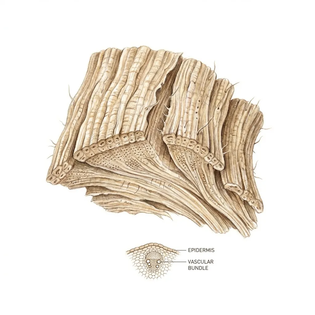 Safed Musli Bark & Stem — botanical anatomy illustration
