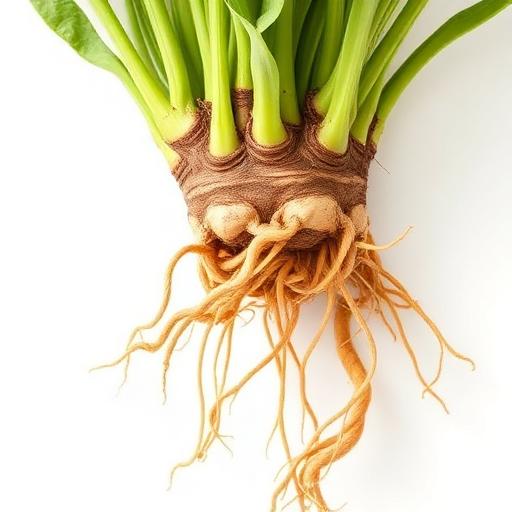 Thankuni (Gotu Kola) Root System — botanical anatomy illustration