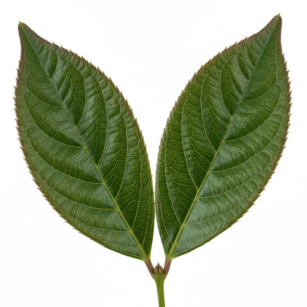 Abelia Grandiflora leaf structure and venation pattern close-up