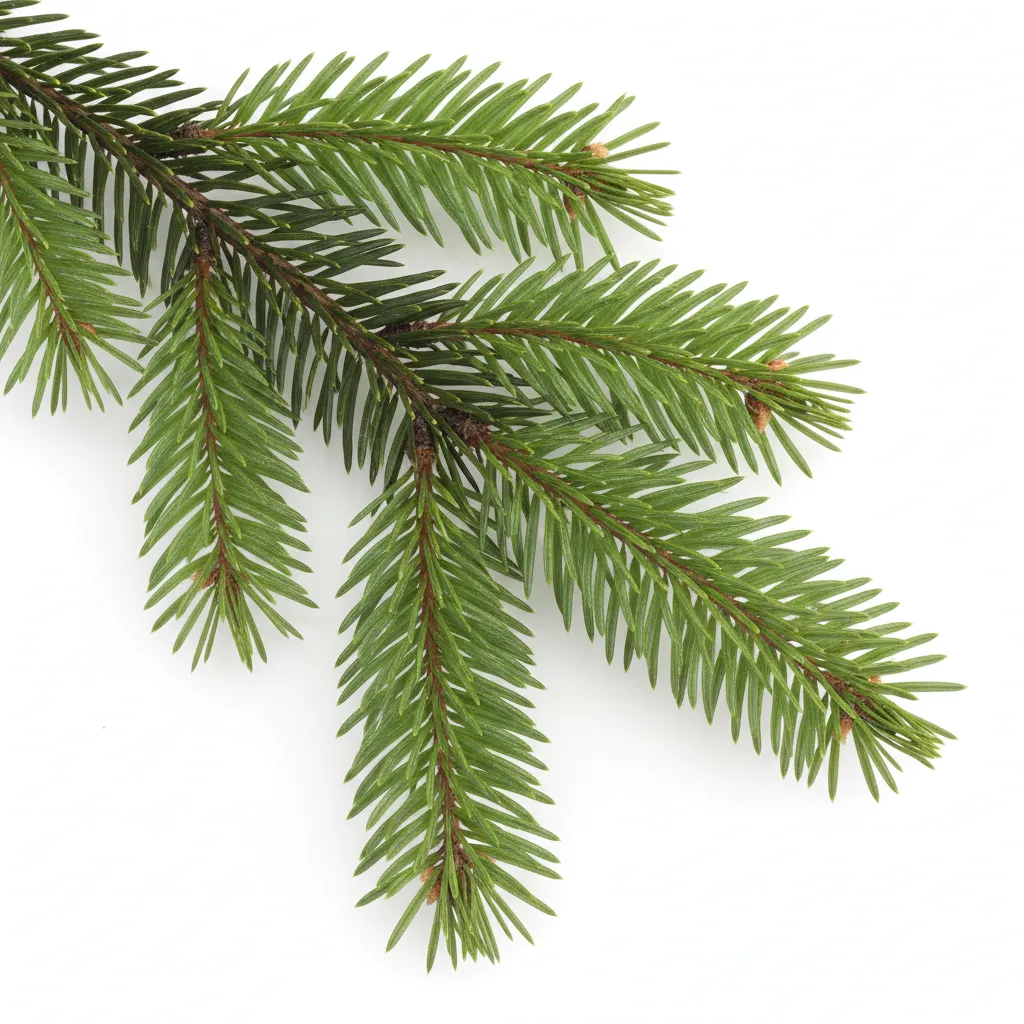 Abies Nordmanniana leaf structure and venation pattern close-up
