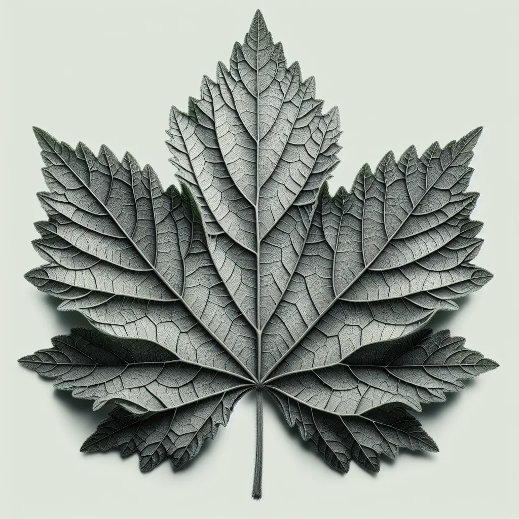Abutilon leaf structure and venation pattern close-up