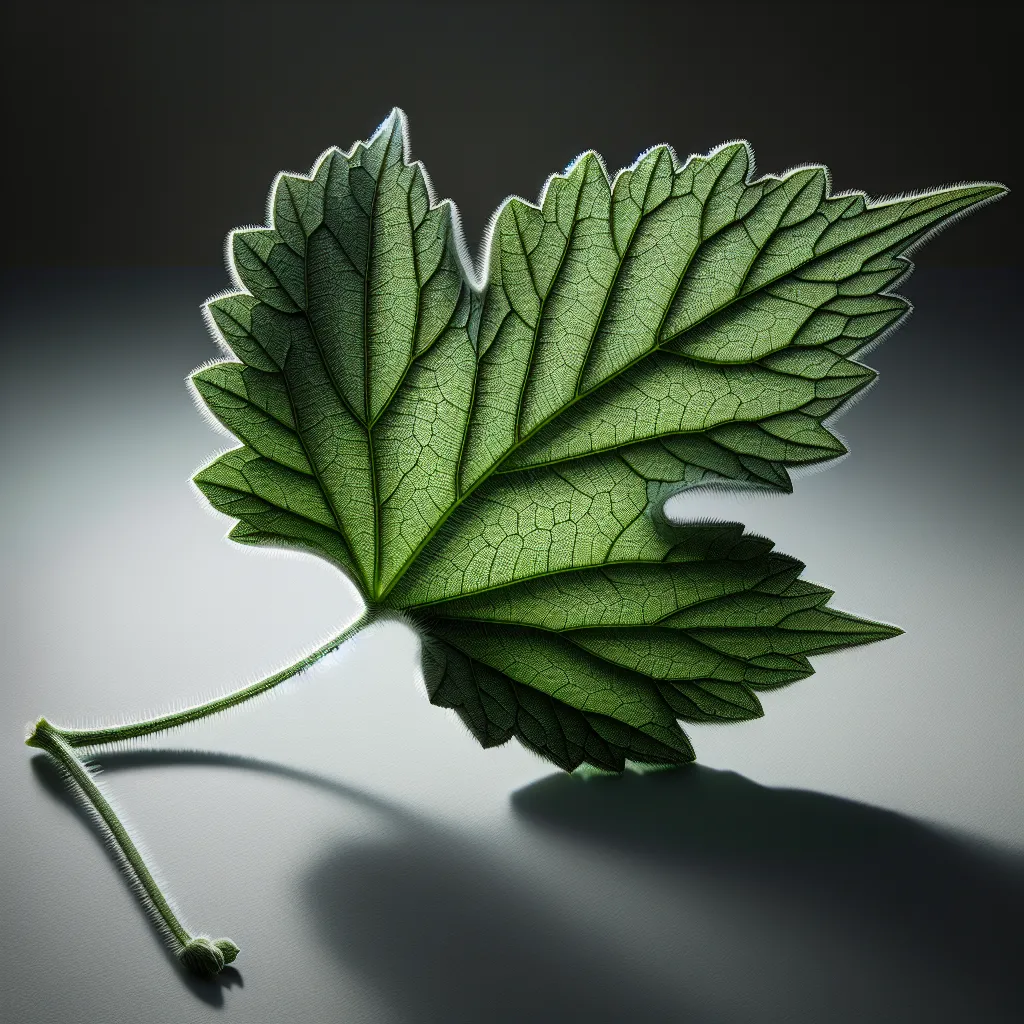 Abutilon Megapotamicum leaf structure and venation pattern close-up
