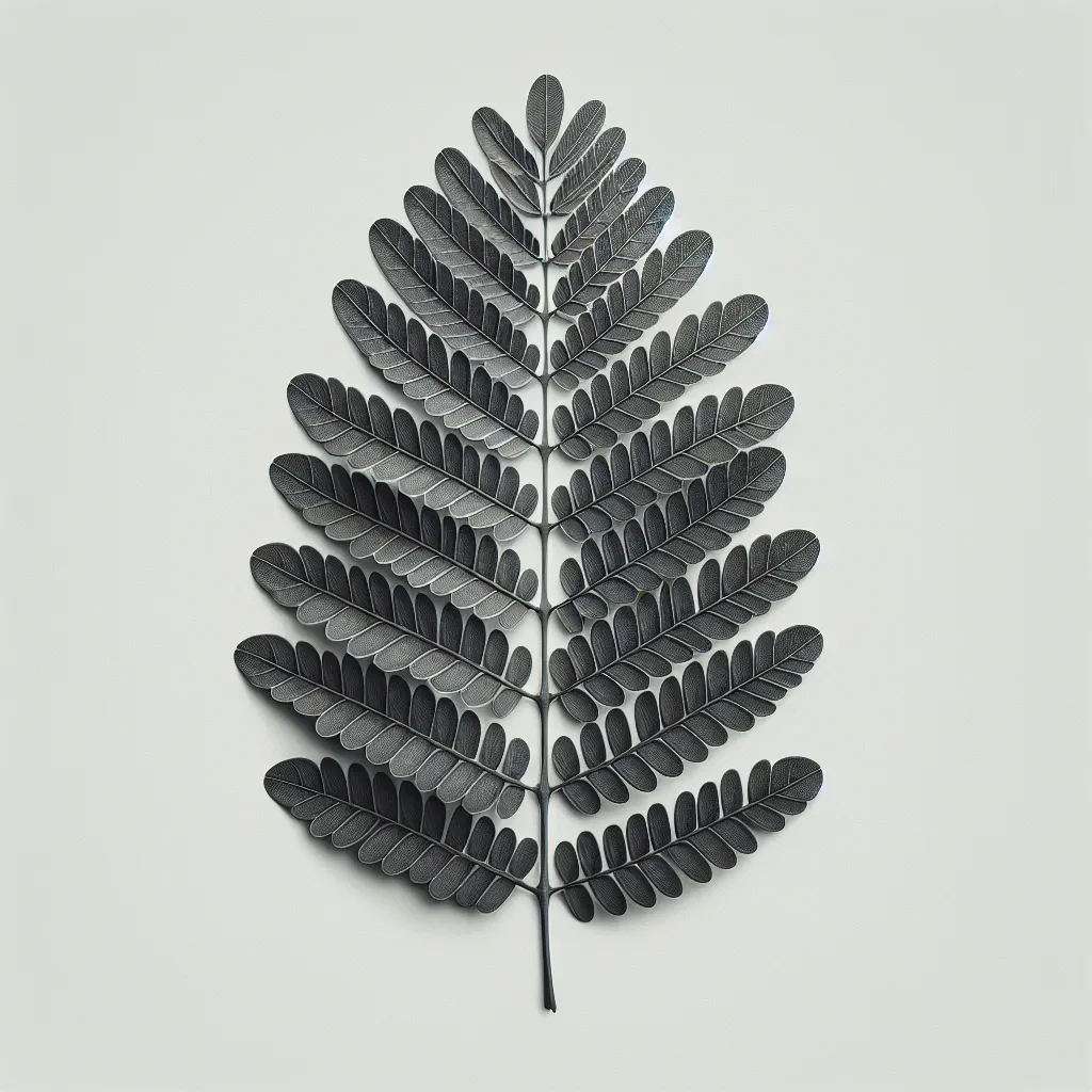 Acacia Catechu leaf structure and venation pattern close-up