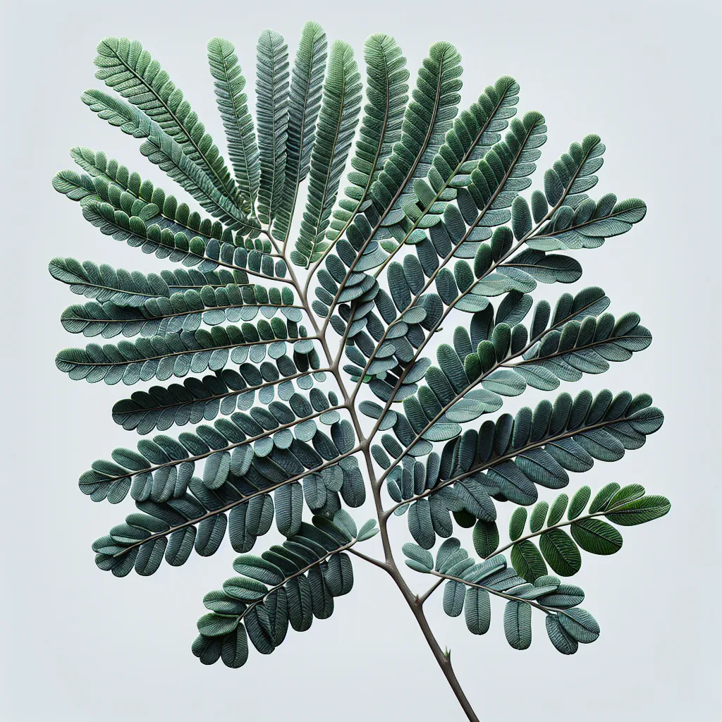 Acacia Gum leaf structure and venation pattern close-up