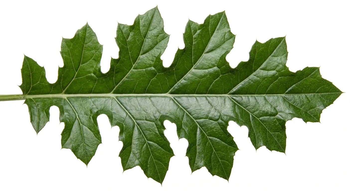 Acanthus leaf structure and venation pattern close-up