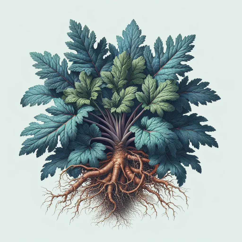 Acanthus Root System — botanical anatomy illustration