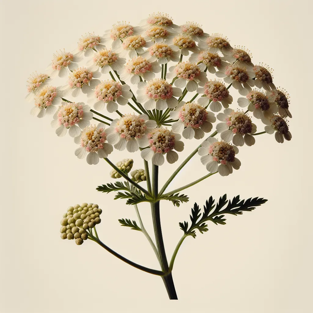 Achillea Millefolium Flower — botanical anatomy illustration