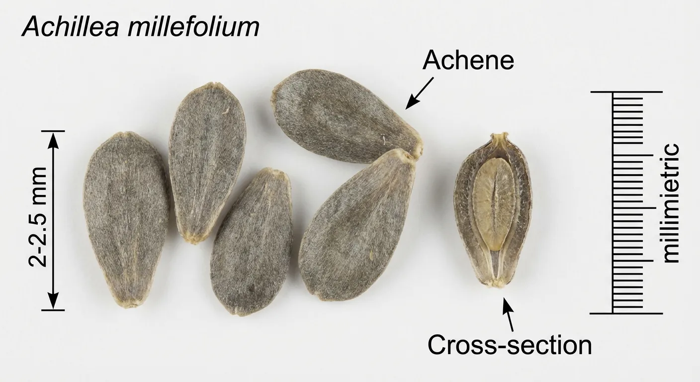 Achillea Millefolium Fruit — botanical anatomy illustration