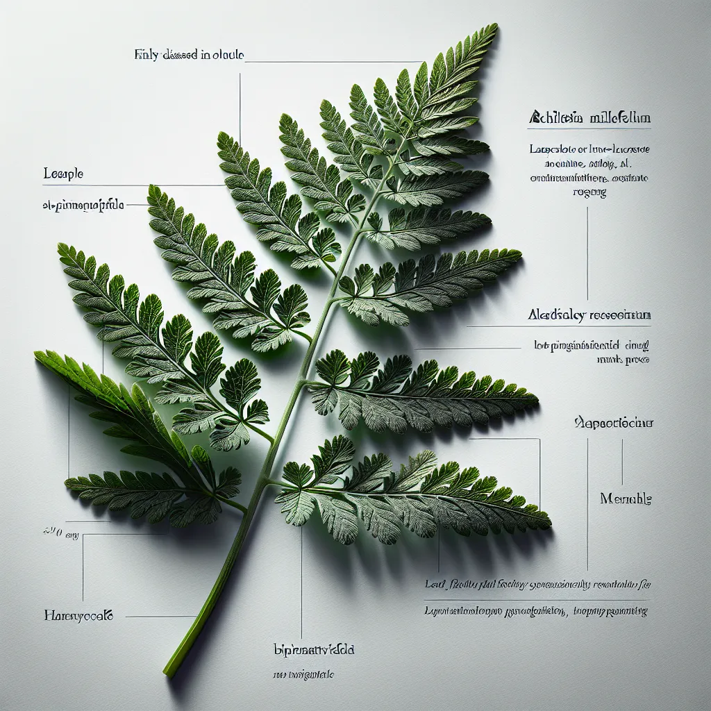 Achillea Millefolium Leaf — botanical anatomy illustration