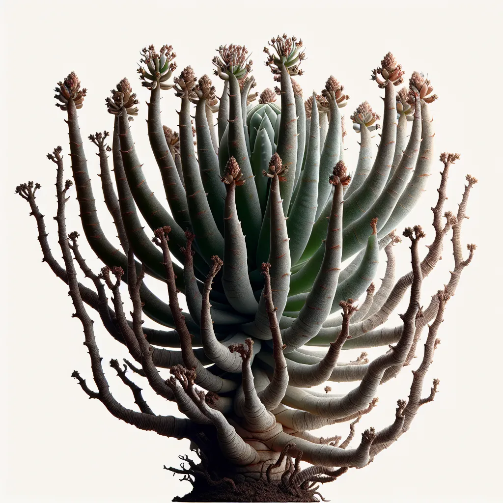 Adromischus Cristatus Bark & Stem — botanical anatomy illustration