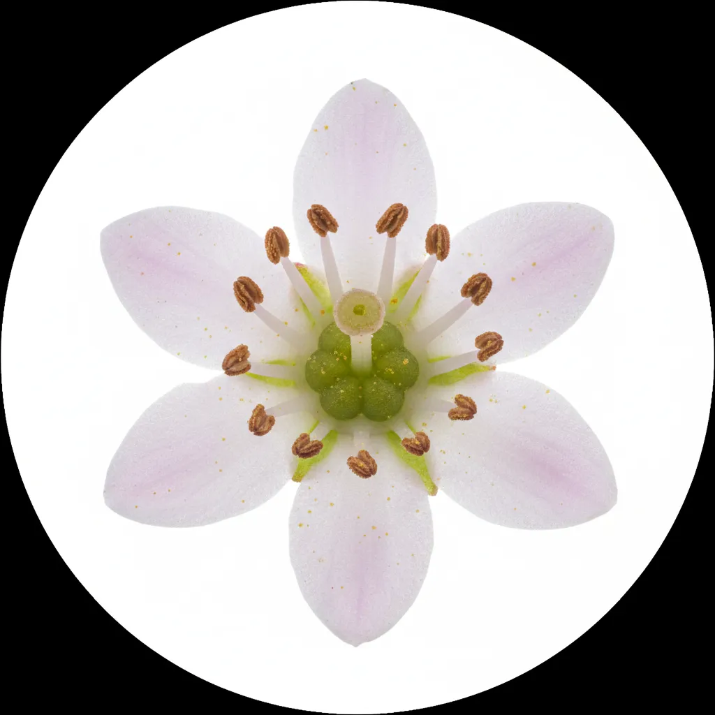 Buchu Flower — botanical anatomy illustration