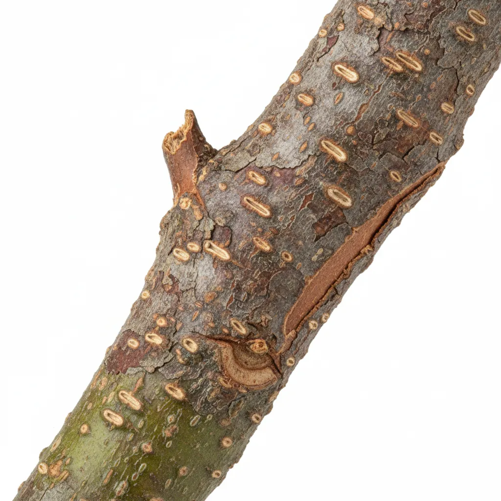 Amla (Indian Gooseberry) Bark & Stem — botanical anatomy illustration