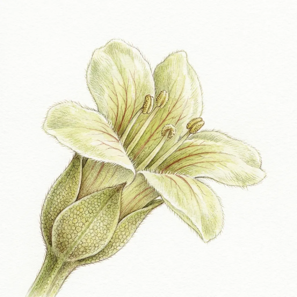 Agnimanth Flower — botanical anatomy illustration
