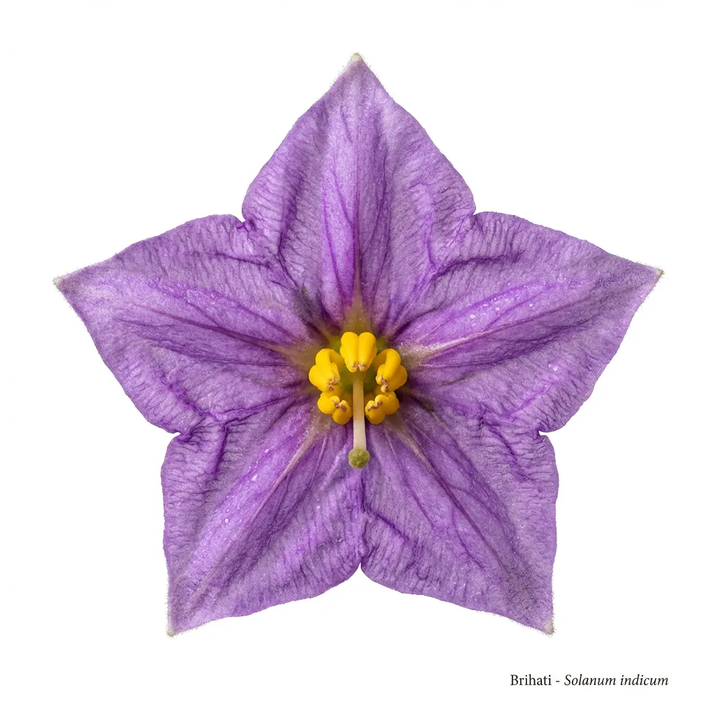 Brihati Flower — botanical anatomy illustration