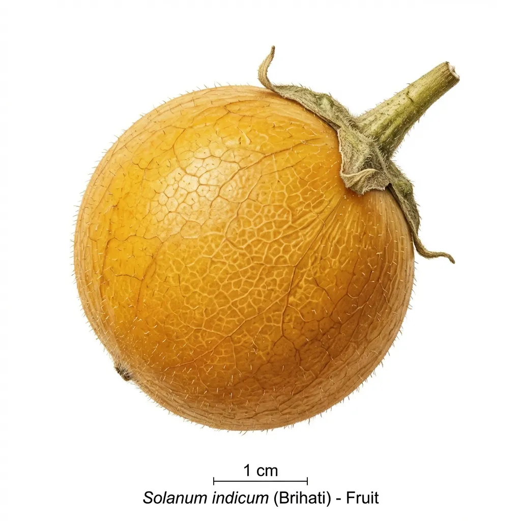 Brihati Fruit — botanical anatomy illustration