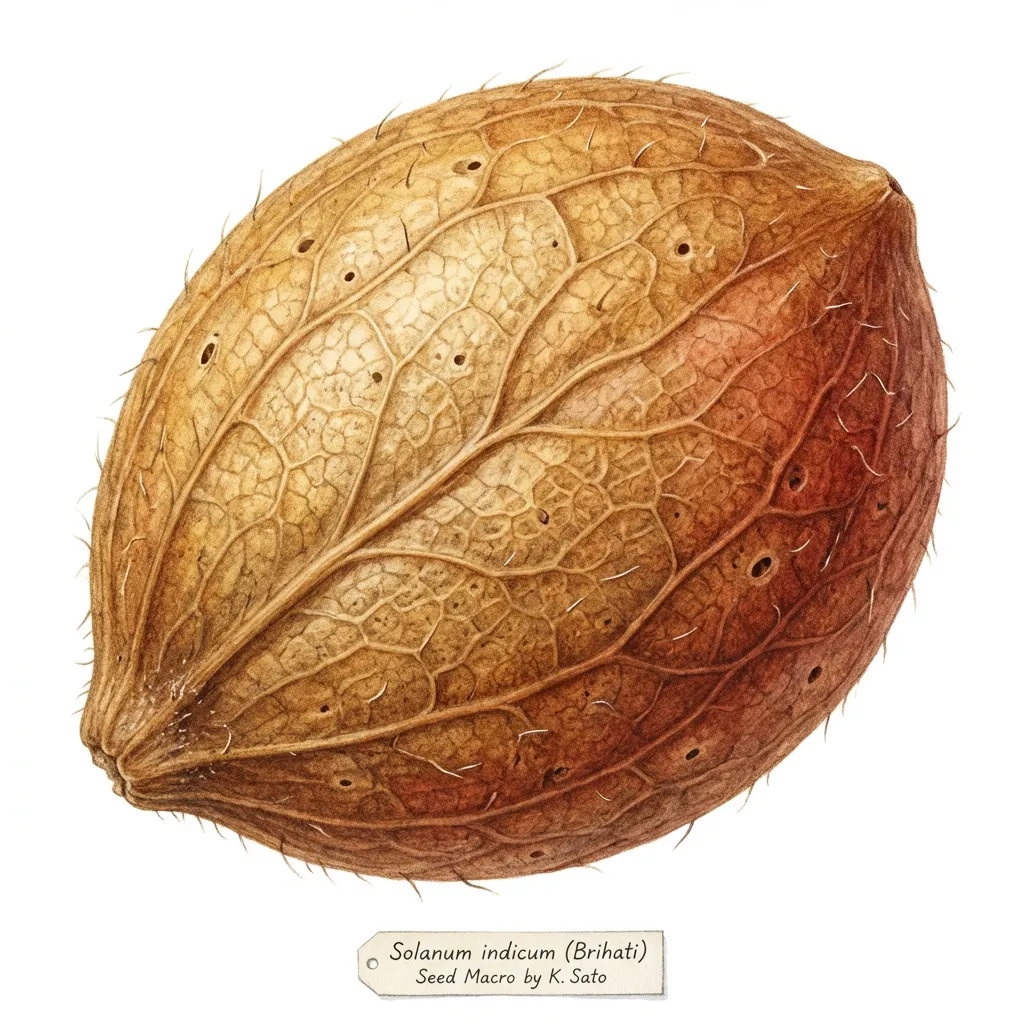 Brihati Seed — botanical anatomy illustration