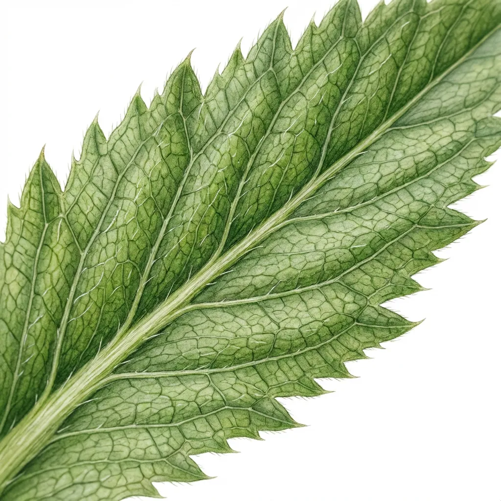 Kushtha Root leaf structure and venation pattern close-up