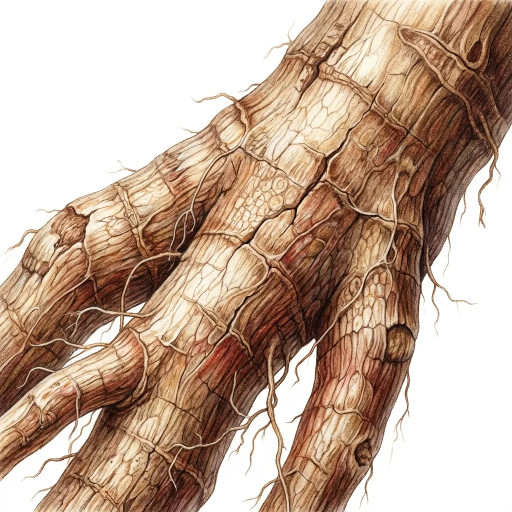 Kushtha Root Root System — botanical anatomy illustration
