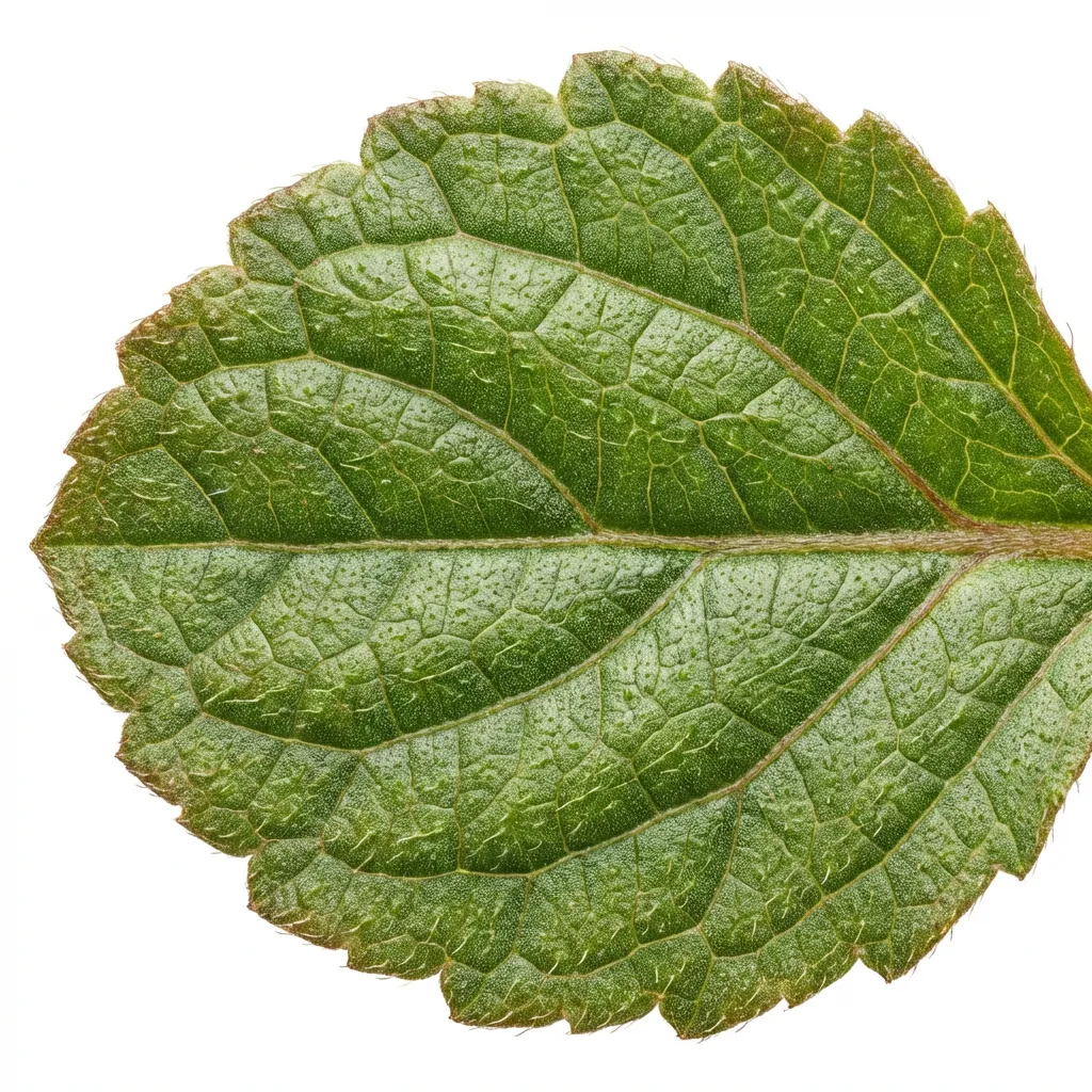 Mundi leaf structure and venation pattern close-up